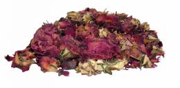 dried red rosebuds