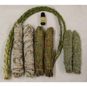 cedar, sage and sweetgrass smudging collection